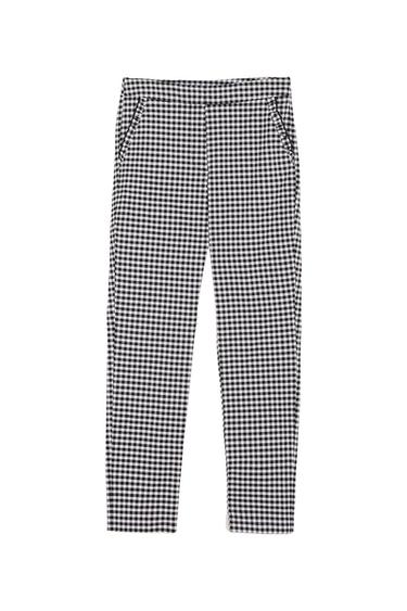 CHECKED TROUSERS WITH RUFFLES