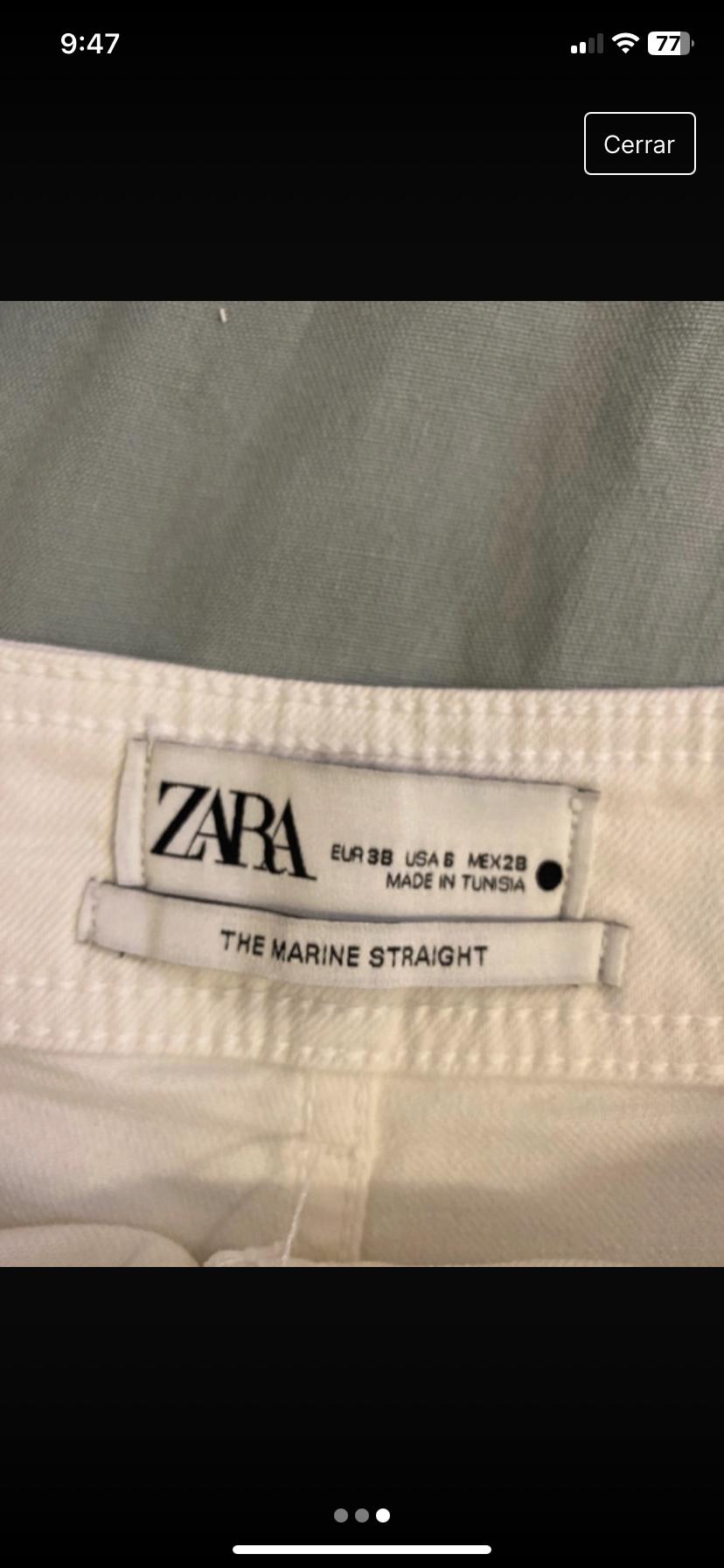 VAQUERO BLANCO ZARA TALLA38 - Image 3