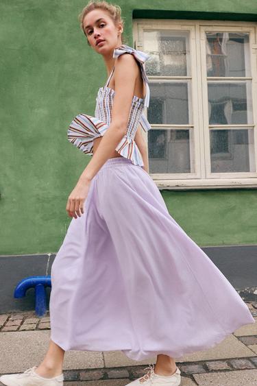 JUPE MI-LONGUE CAPE - Mauve de Zara - Image 4