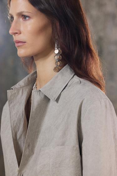 ZW COLLECTION SHIRT WITH POCKET - White / Grey by Zara
