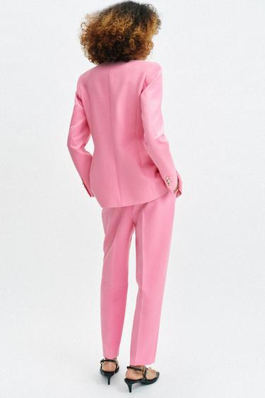 VESTE AJUSTÉE SANS REVERS - Rose de Zara - Image 4