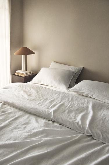 Zara LINEN DUVET COVER (235 GXM²) - White