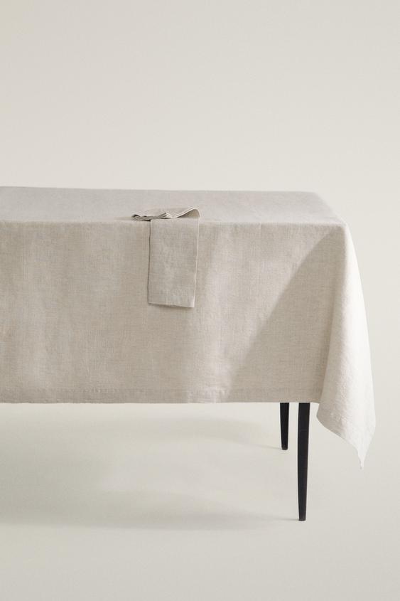 FADED LINEN TABLECLOTH - Light beige by Zara - Image 0