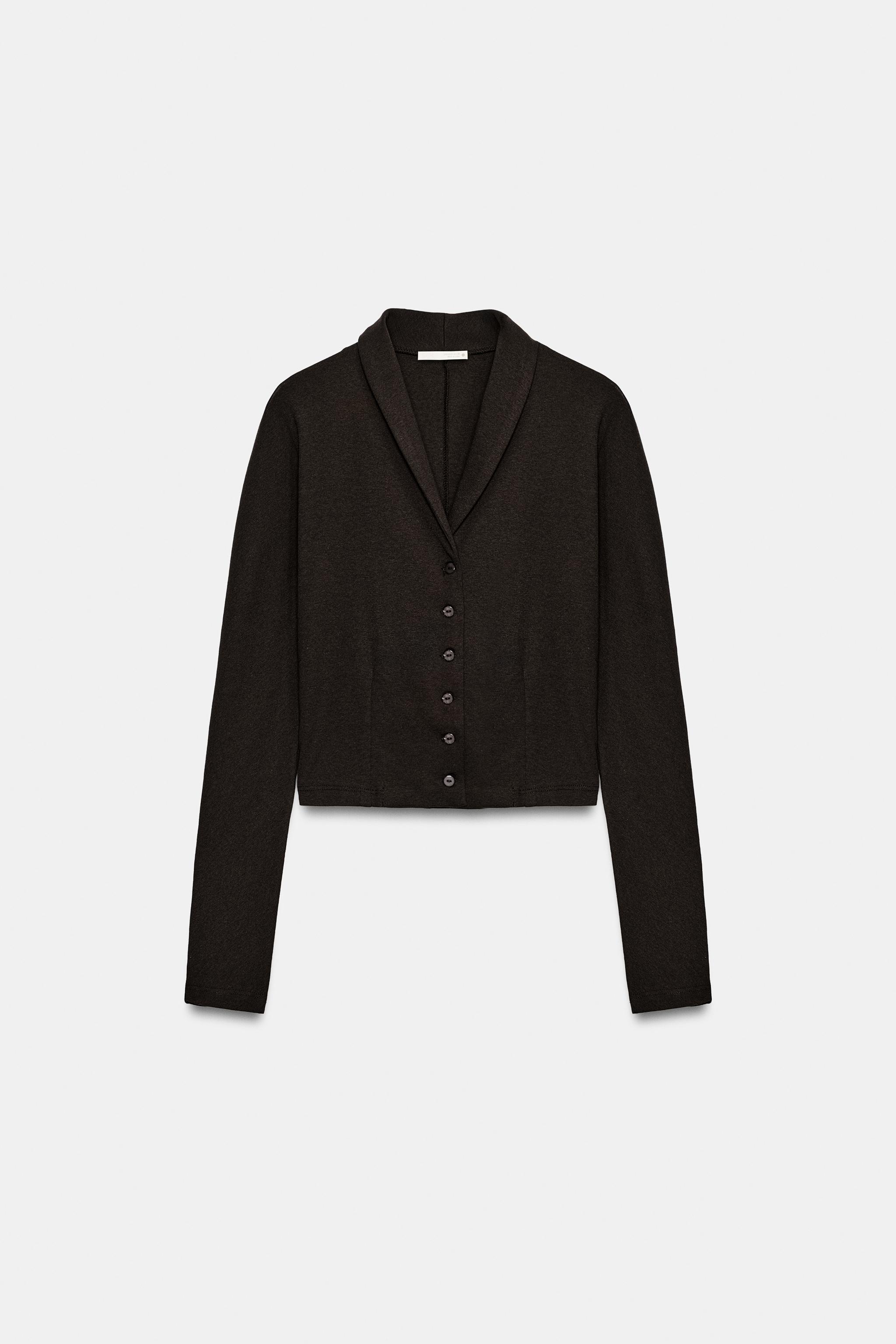 SHORT BUTTON-UP JACKET — Chocolate