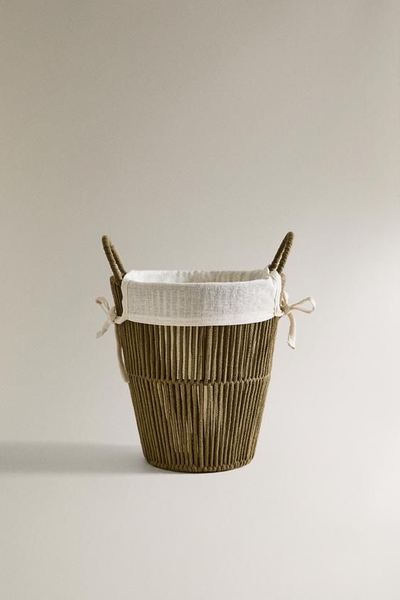 BATHROOM TRASH CAN WITH COTTON LINING - Khaki | ZARA Estados Unidos de ...