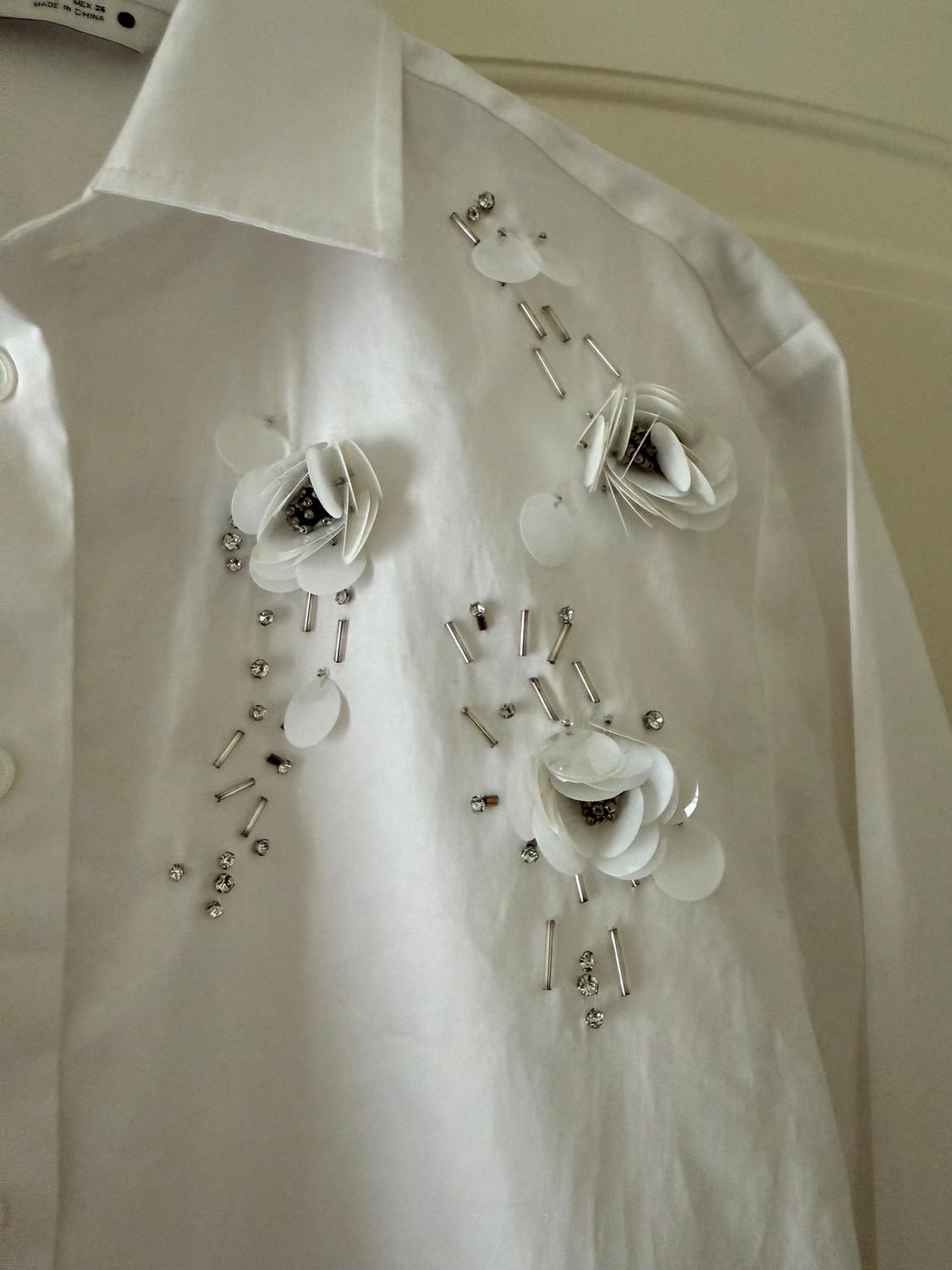 ZW COLLECTION BEJEWELLED FLORAL PRINT SHIRT - Image 4