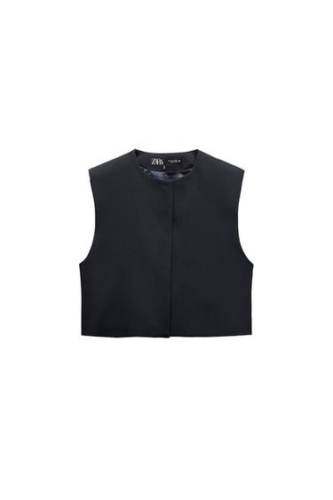 SHORT VEST WITH SHOULDER PADS