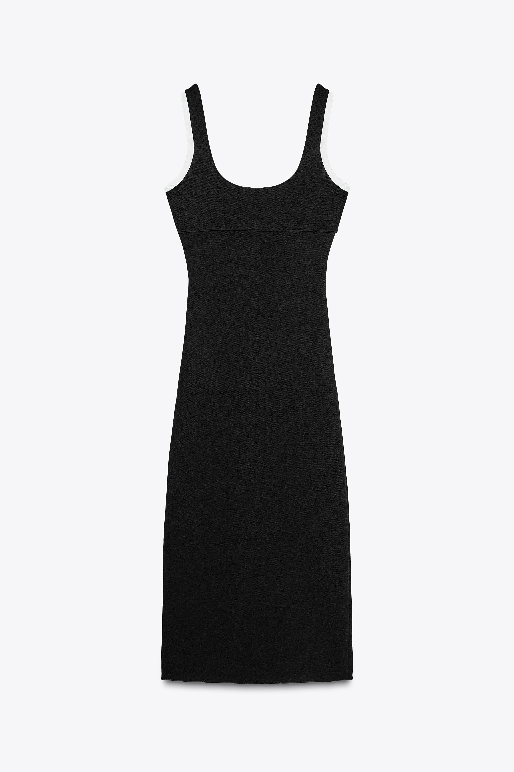 ZARA コントラスト仕上げワンピース 5584/211 コントラスト仕上げワンピース - ブラック | ZARA Japan / 日本