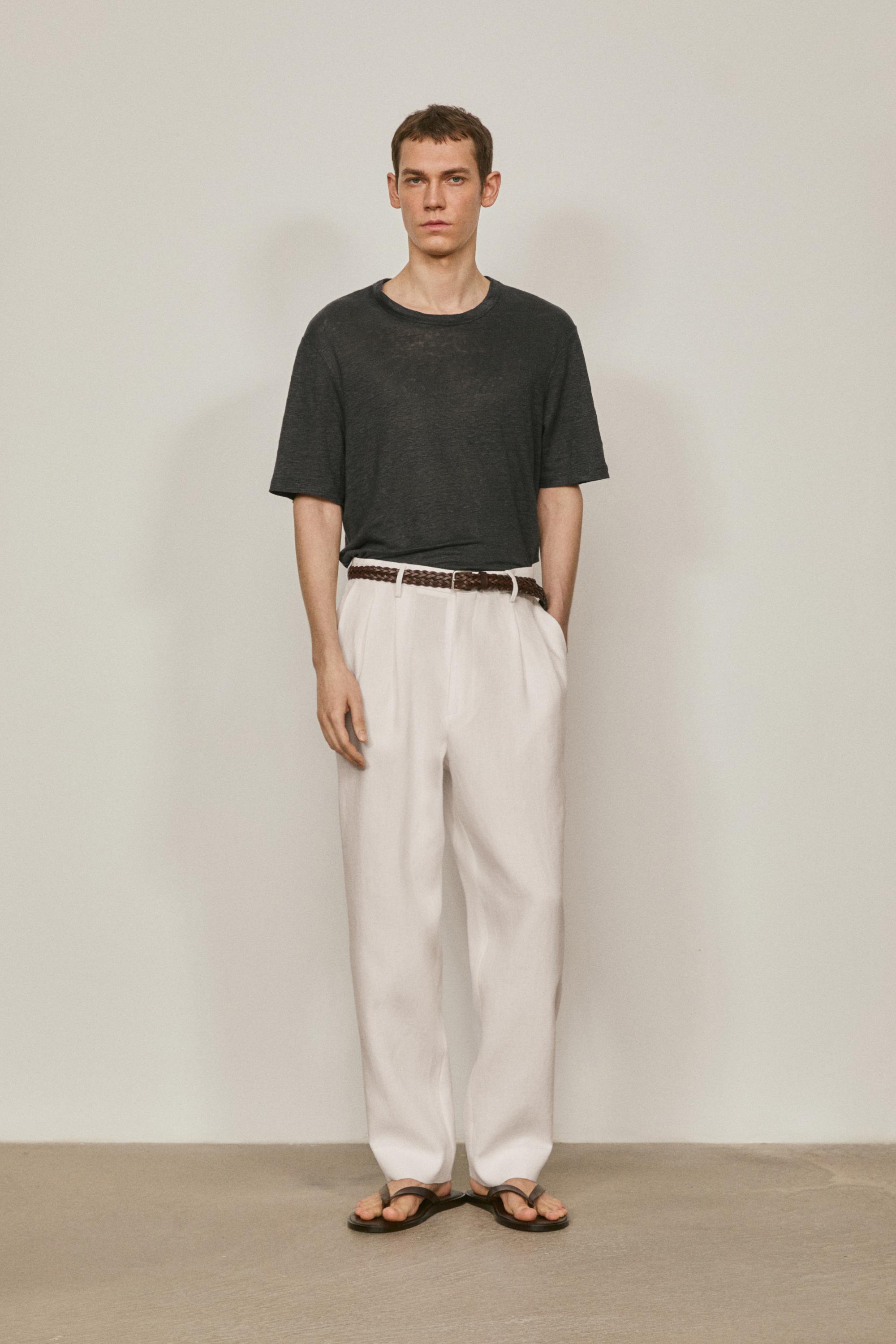 100% linen short sleeve T-shirt
