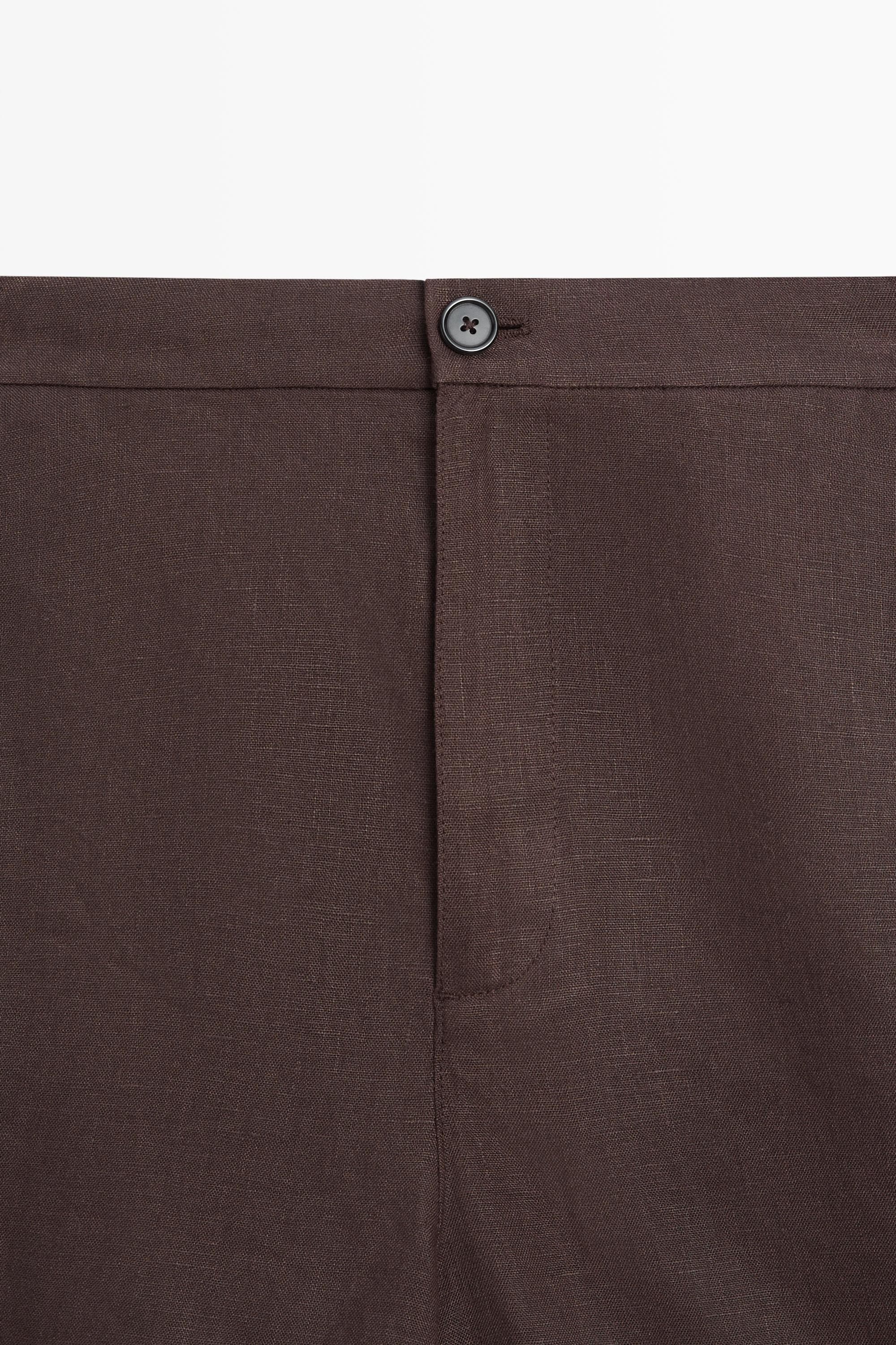 100% linen short Bermuda shorts