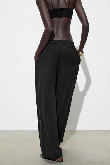 FLOWING PYJAMA-STYLE TROUSERS - Black by Zara - Image 5