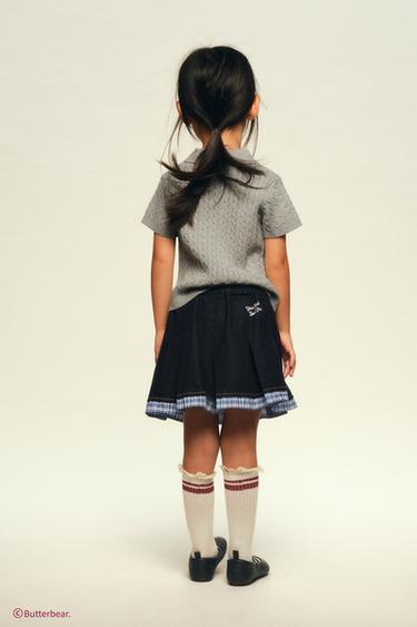 BUTTERBEAR © CABLE-KNIT POLO SHIRT - Grey marl by Zara - Image 6