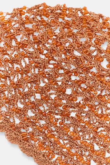 BONNET CASQUETTE CROCHET FANTAISIE - Orange de Zara - Image 2