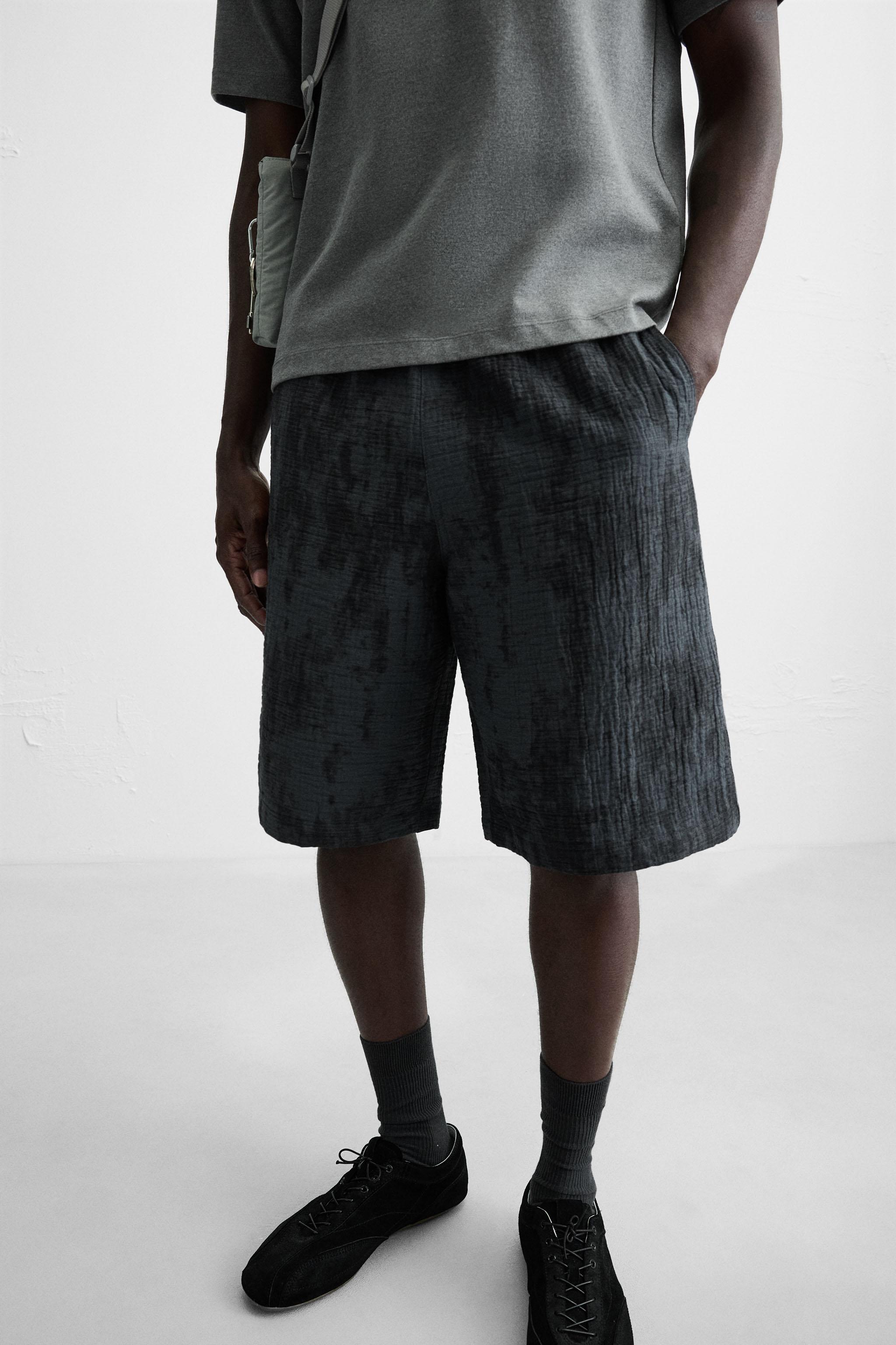 BERMUDA STRUCTURÉ IMPRIMÉ TIE AND DYE