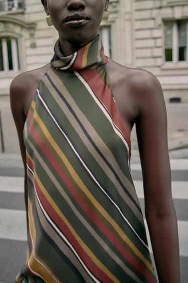TOP RAYURES ASYMÉTRIQUE - Multicolore de Zara - Image 2