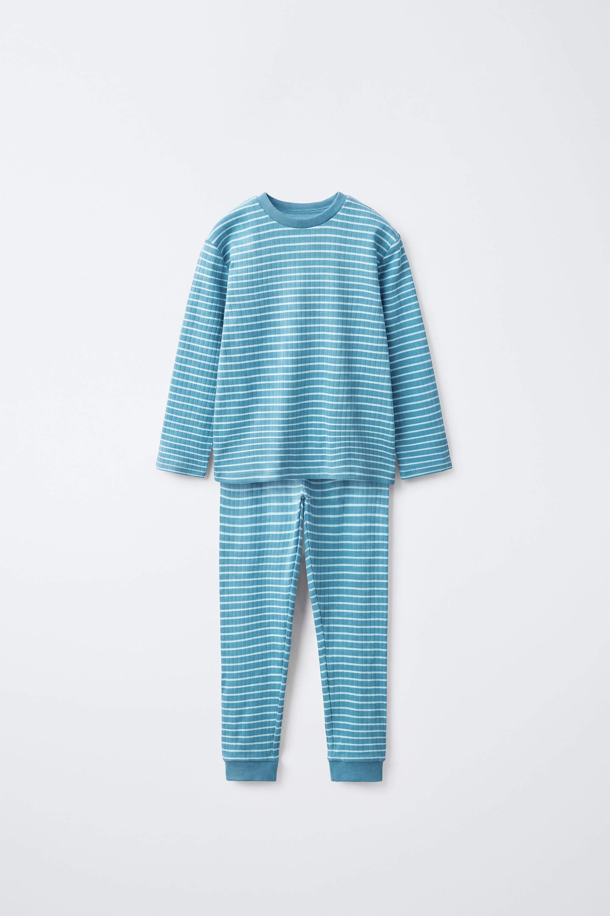 1 1/2-6 YEARS/ STRIPED PYJAMAS — Blue