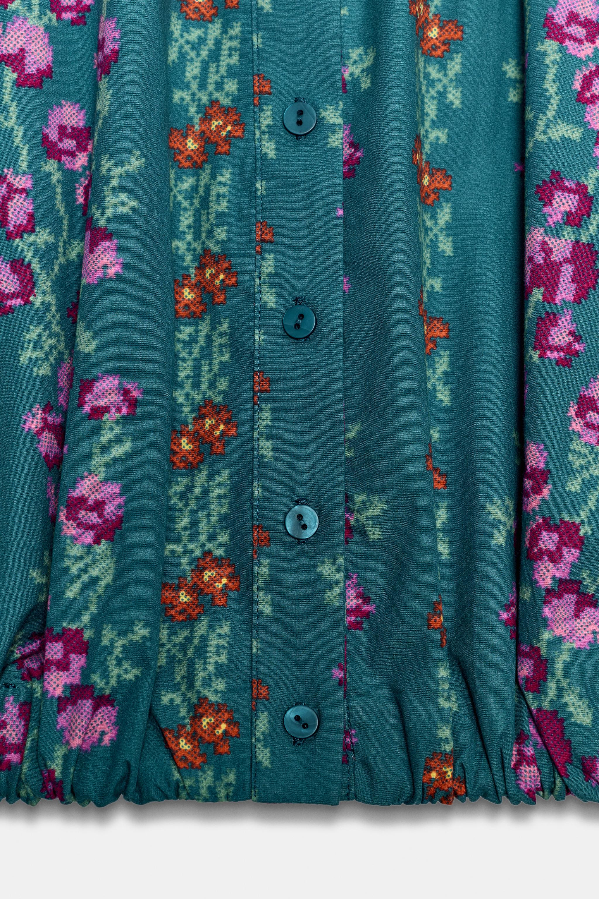 FLORAL PRINT BALLOON SHIRT