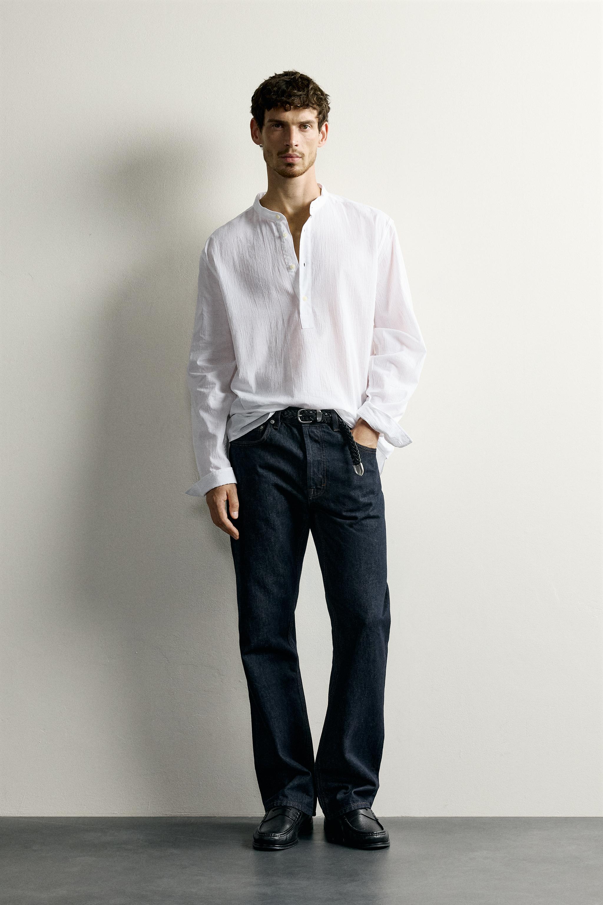 Zara KIRIŞIK GÖRÜNÜMLÜ POLO YAKA T-SHIRT