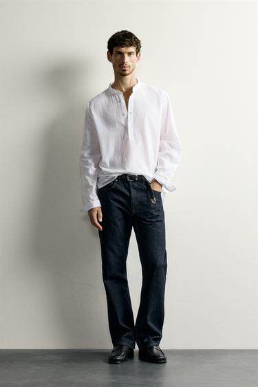 CREASED-EFFECT POLO SHIRT - White by Zara - Image 0