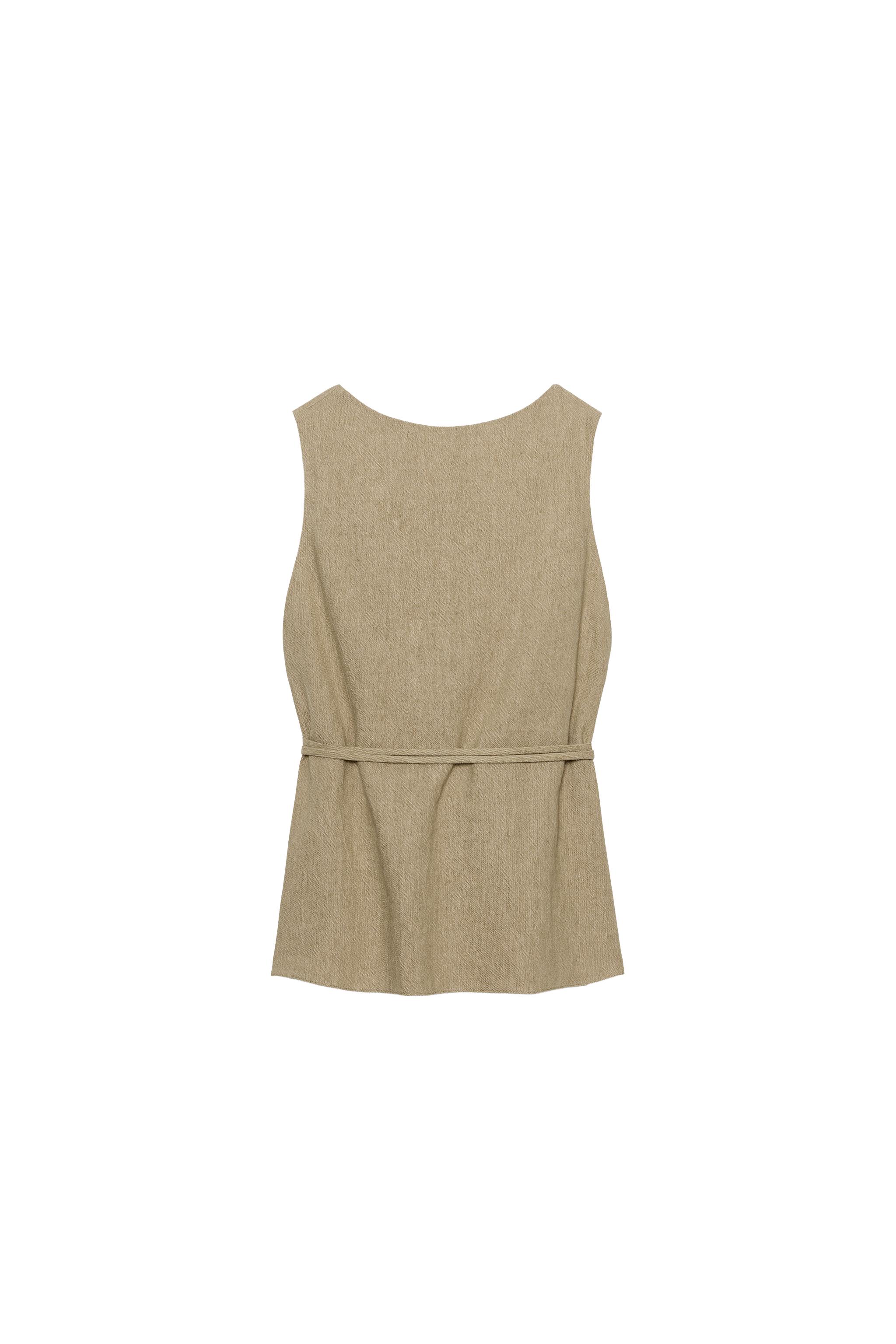 BELTED LINEN TOP ZW COLLECTION