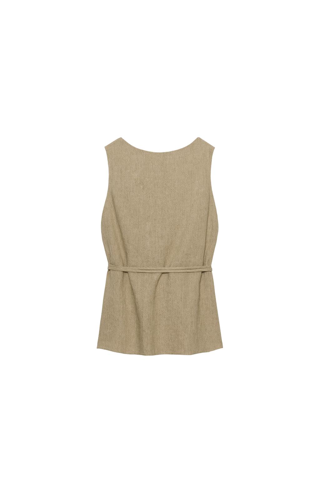BELTED LINEN TOP ZW COLLECTION - image 3