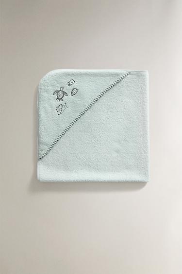 SERVIETTE DE BAIN CAPUCHE BÉBÉ TROPICAL SEA - Bleu clair de Zara - Image 2
