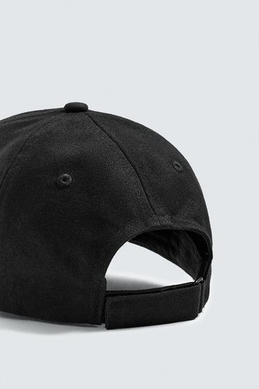 CAP WITH EMBROIDERED TEXT - Black by Zara - Image 3