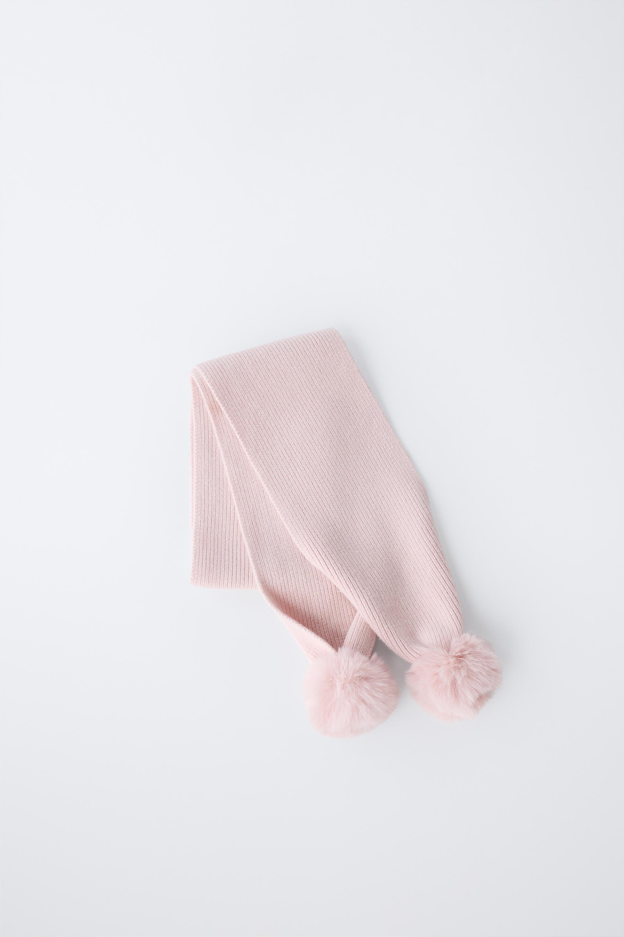 POMPOM KNIT SCARF - Pink | ZARA United States