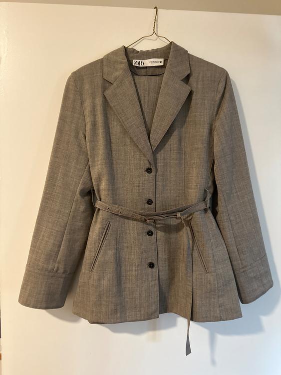 100% WOOL BELTED BLAZER ZW COLLECTION