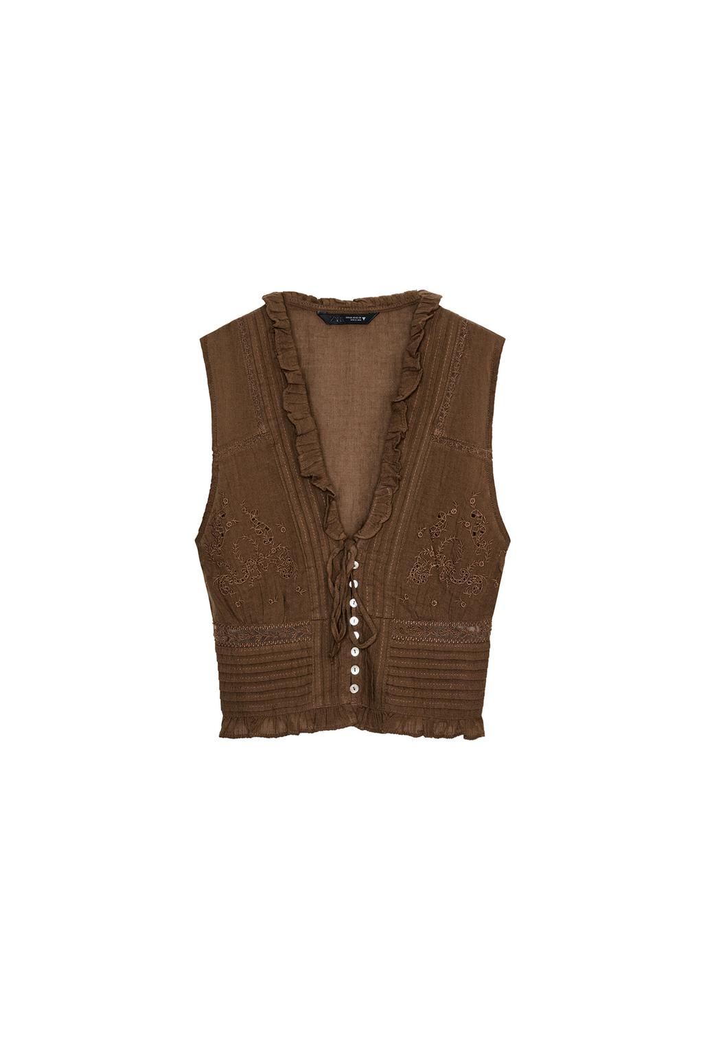 EMBROIDERED GAUZE TOP - image 3