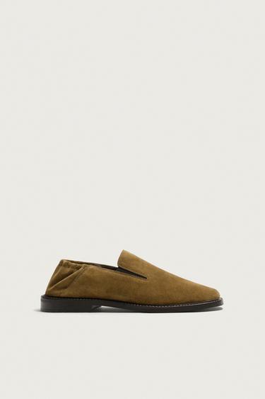 Zara 真皮樂福鞋 - 米色