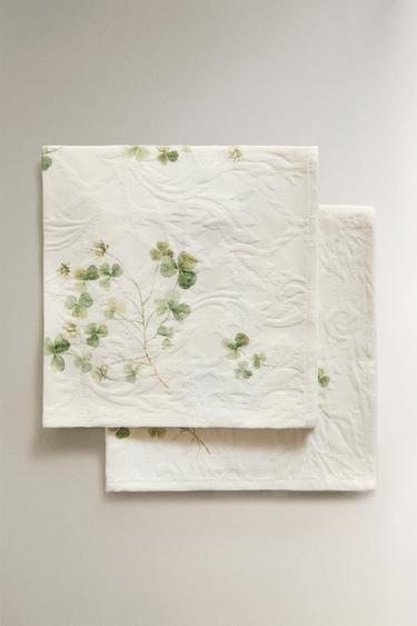 PACK OF JACQUARD NAPKINS WITH CLOVER PRINT (PACK OF 2) - Green by Zara