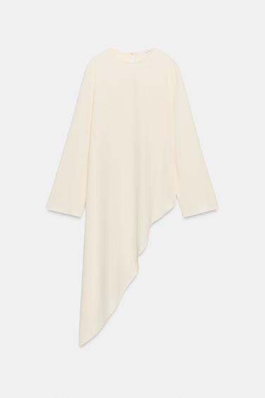 BLUSA ASIMÉTRICA FLUIDO ZW COLLECTION - Crudo de Zara