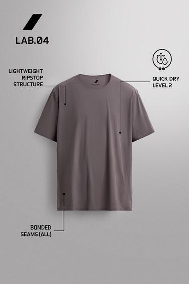 TECHNICAL TEXTURED T-SHIRT - Purple by Zara - Image 7