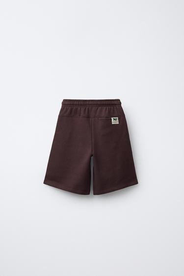 EMBROIDERED SLOGAN T-SHIRT AND BERMUDA SHORTS SET - Aubergine by Zara - Image 4