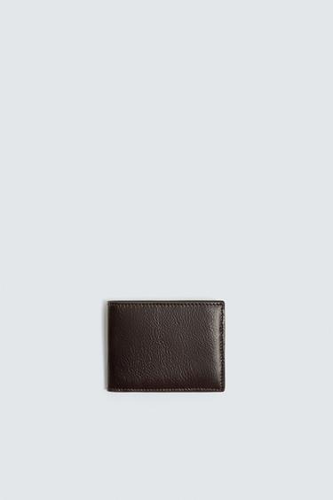 LEATHER WALLET - Brown by Zara