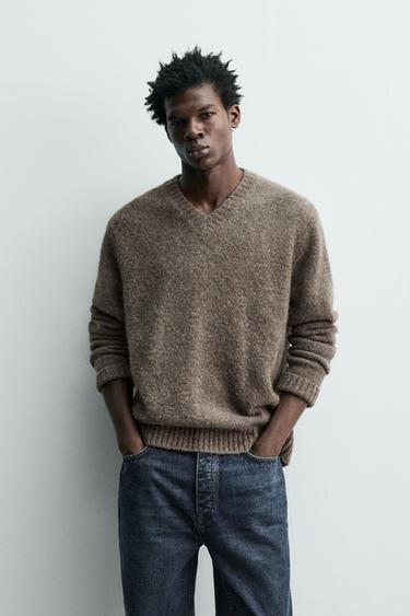 Zara TEXTURED SWEATER WITH YAK FIBER - Mink marl
