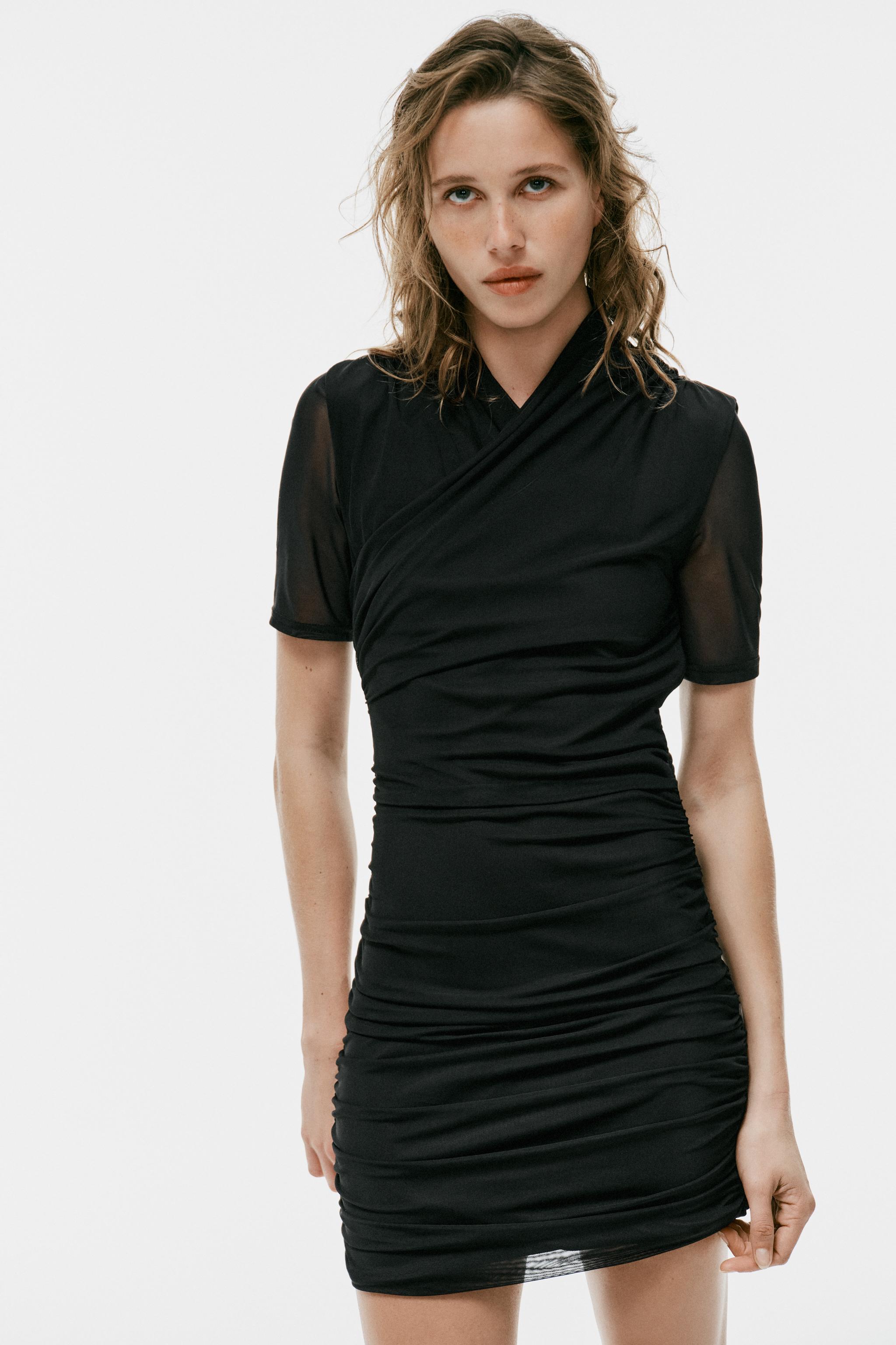 TULLE WRAP MINI DRESS