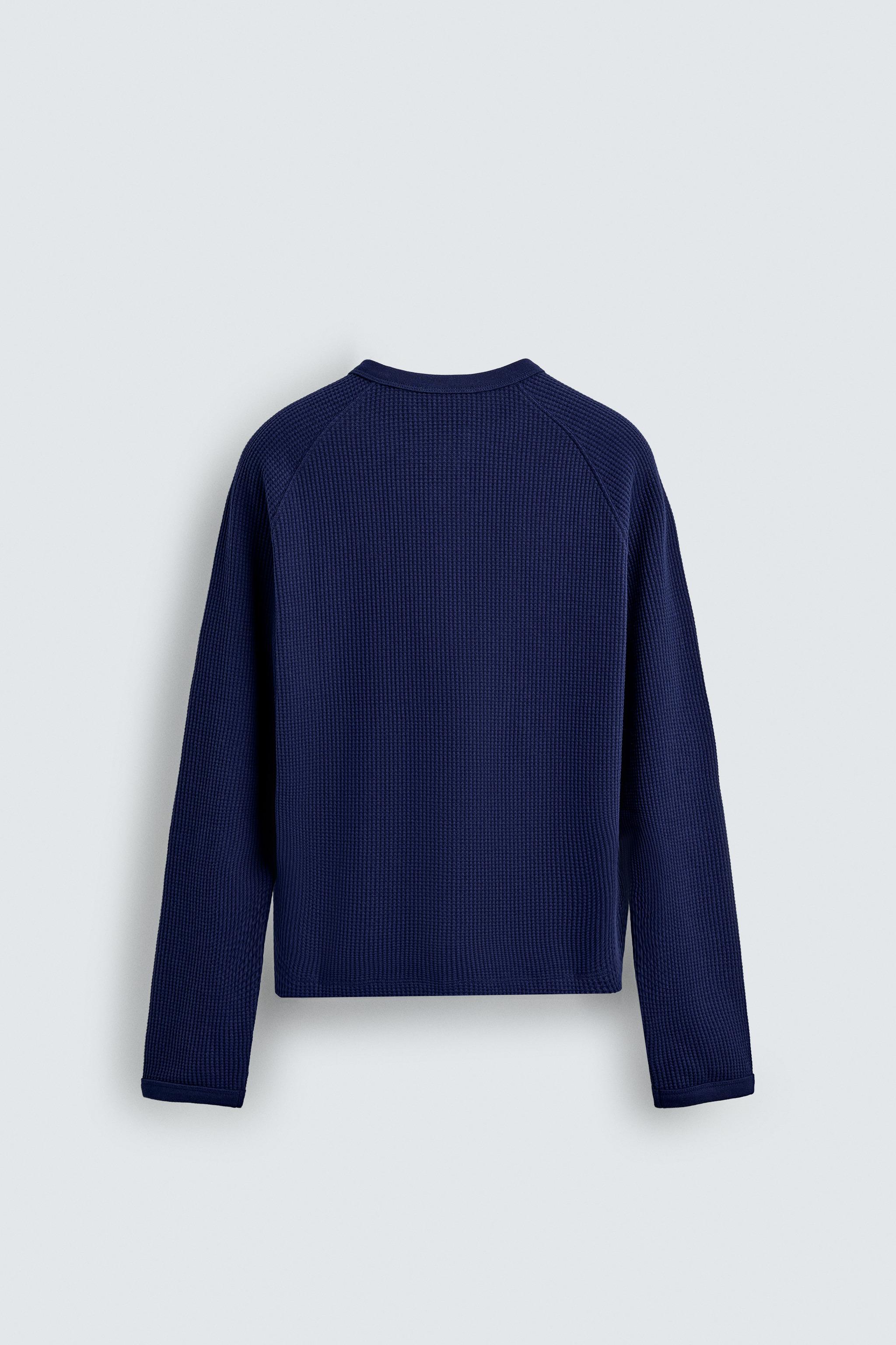 トップス D.I CAMISETA GOLA COM BOTÕES - Azul | ZARA Brasil