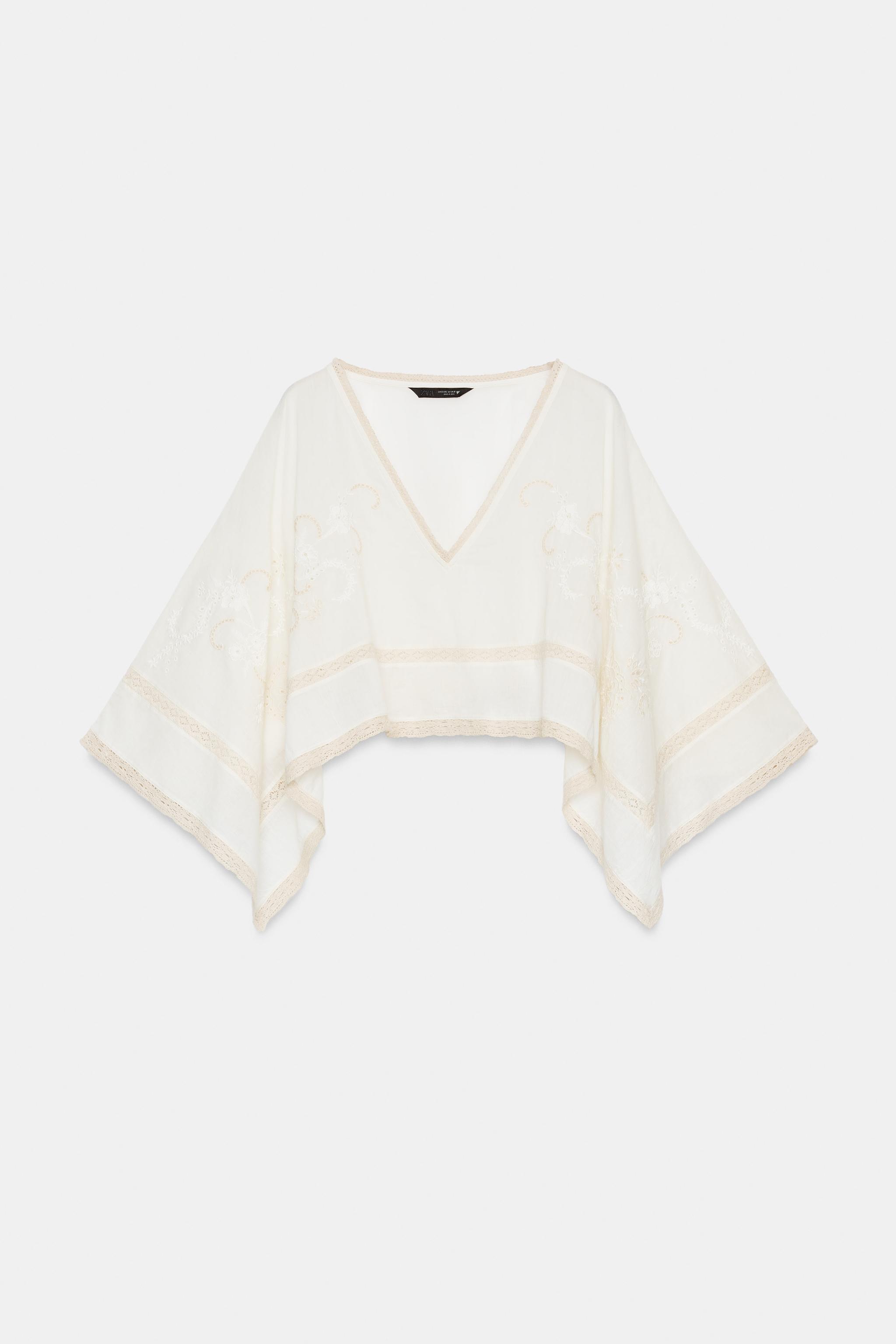 EMBROIDERED CAPE TOP