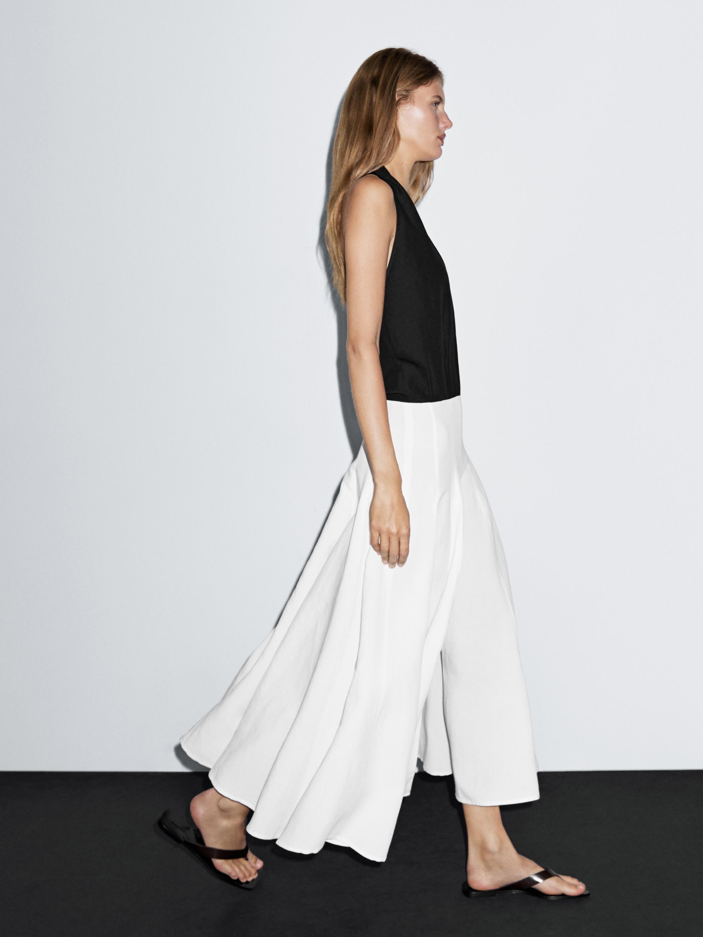 Long contrast dress