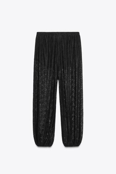 LACE BALLOON TROUSERS - Black by Zara - Image 6