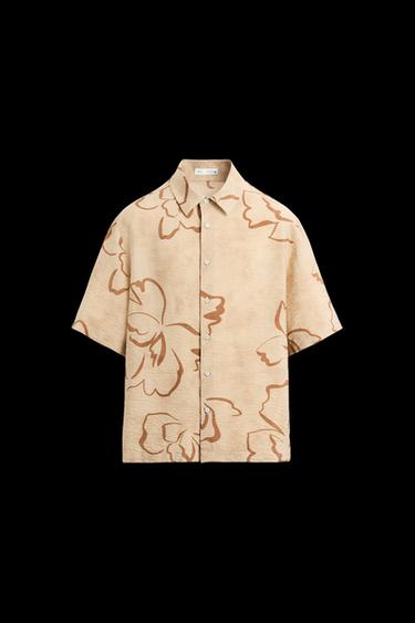 ABSTRACT PRINT SHIRT - camel by Zara