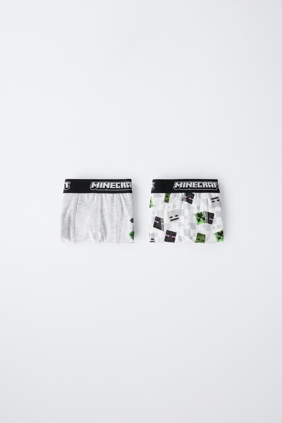 Boxer Minecraft Mod 6-14 YEARS/ 2-PACK OF MINECRAFT © MOJANG AB. ™ BOXERS - Grey marl ...