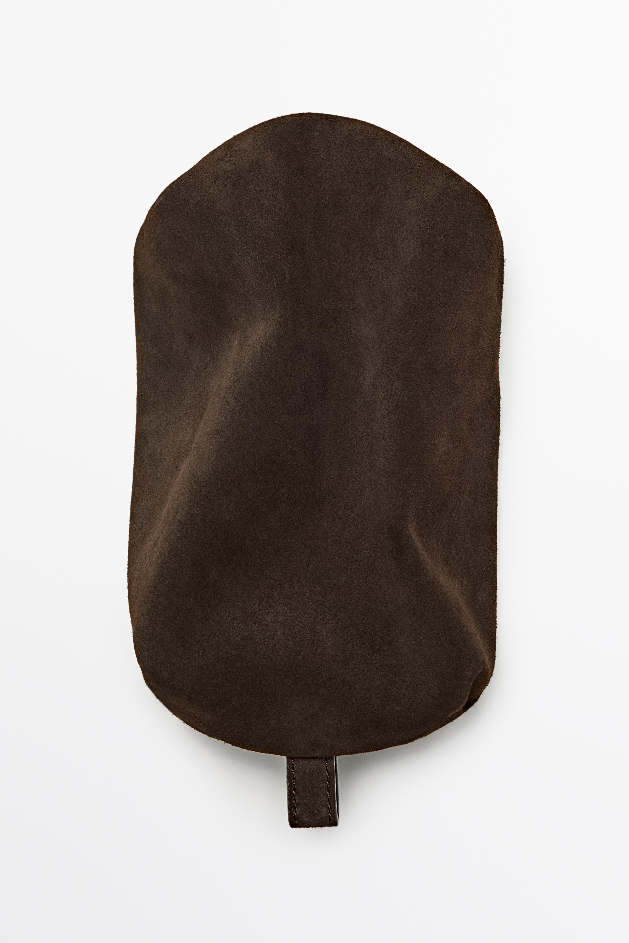 Mini split suede leather toiletry bag