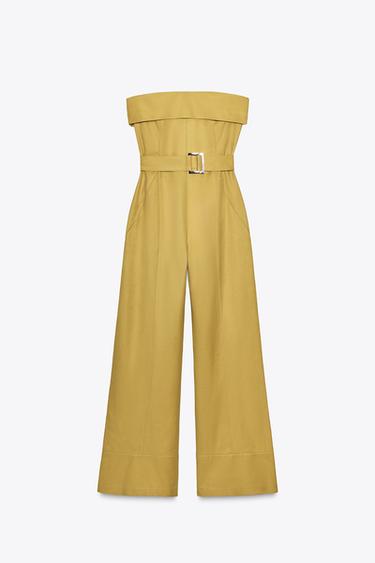 COMBINAISON LONGUE BUSTIER - Moutarde de Zara - Image 2