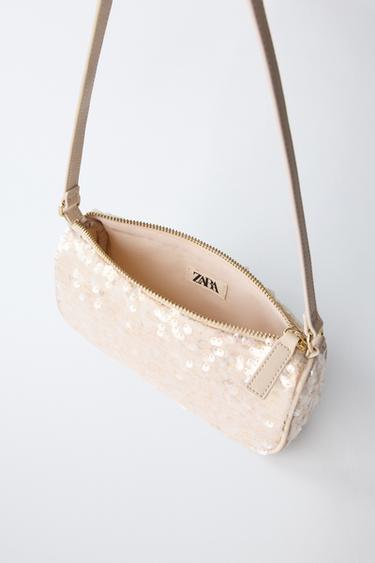 SAC ÉPAULETTE À PAILLETTES - Blanc écru de Zara - Image 3