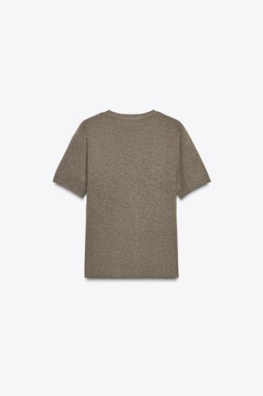 SOFT-TOUCH SHORT SLEEVE KNIT TOP - Taupe grey by Zara - Image 3