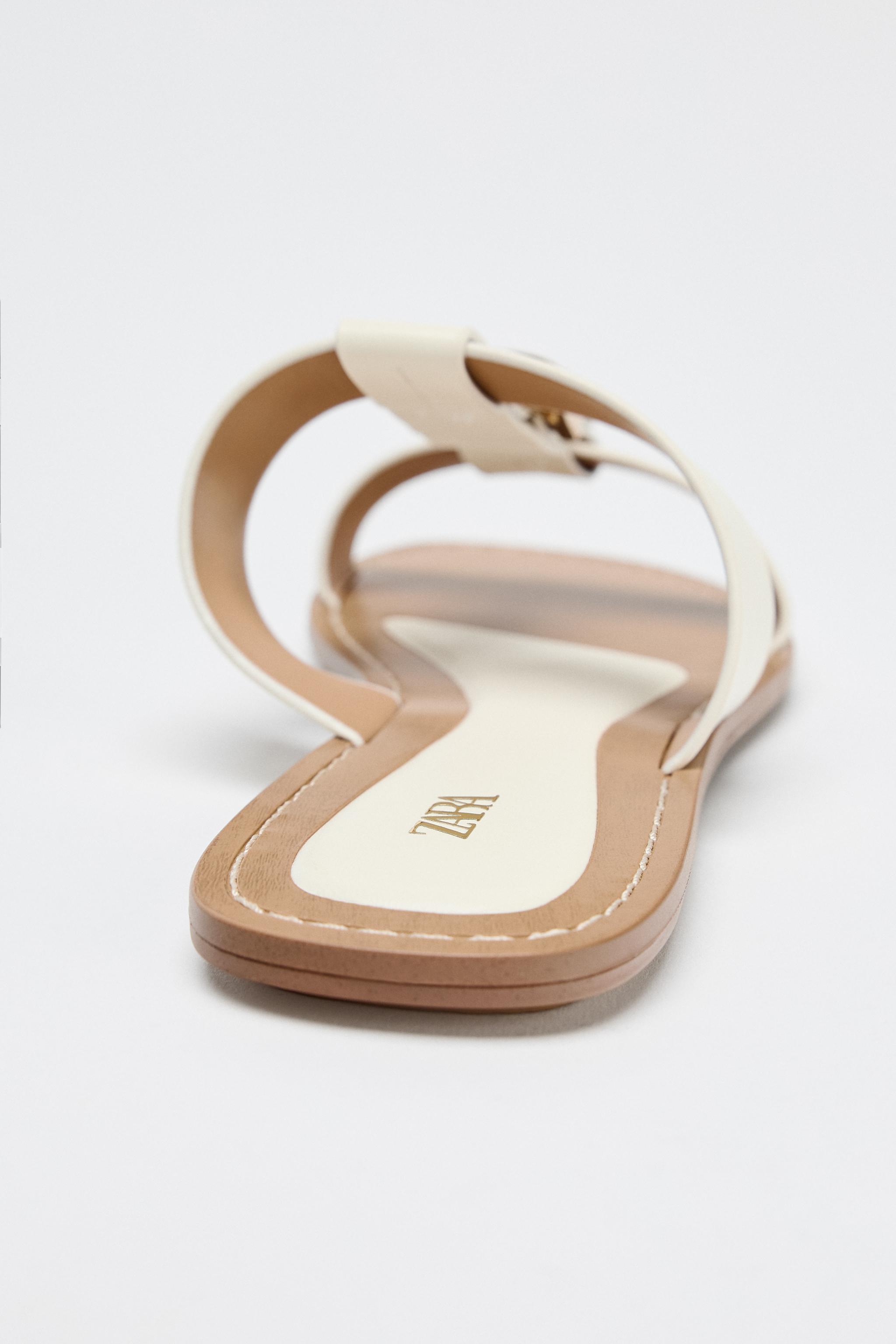DOUBLE STRAP BUCKLE FLAT SANDALS