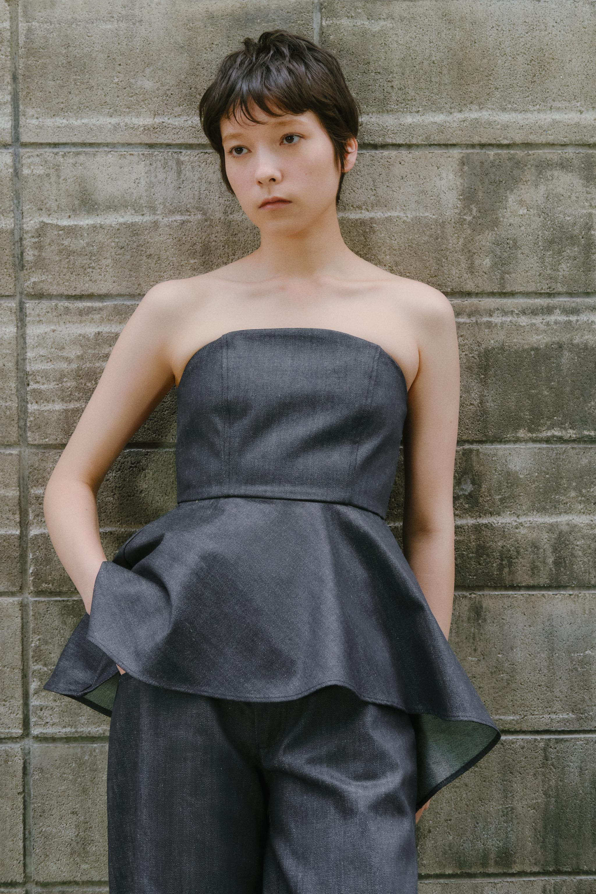 ストラプレストップ ZW COLLECTION TOP ストラップレス デニム ZW COLLECTION - ブルー | ZARA